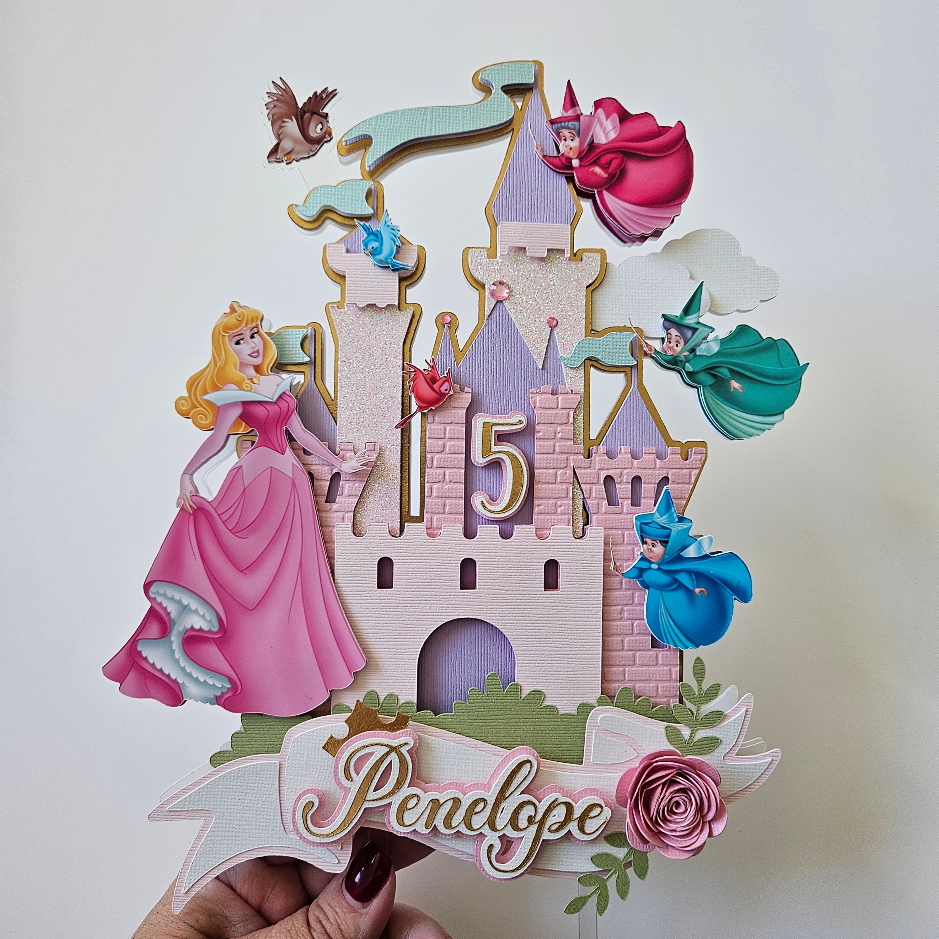 Princess Castle Blowout Cake Topper - Magical Light Up Birthday Decor