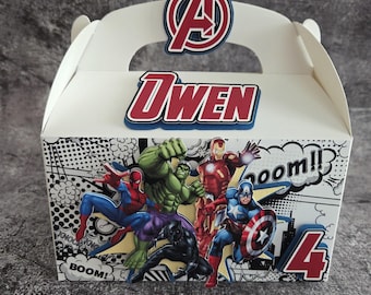 Superhero Gable Boxes Superhero Favor Boxes Superhero Party