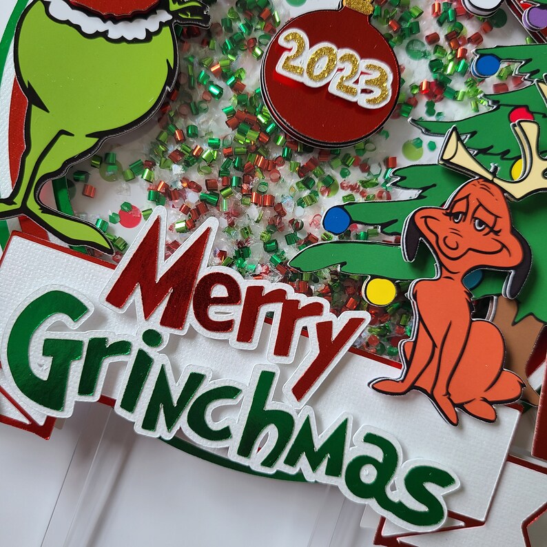 Grinch Cake Topper Christmas Cake Topper Grinch Party - Etsy