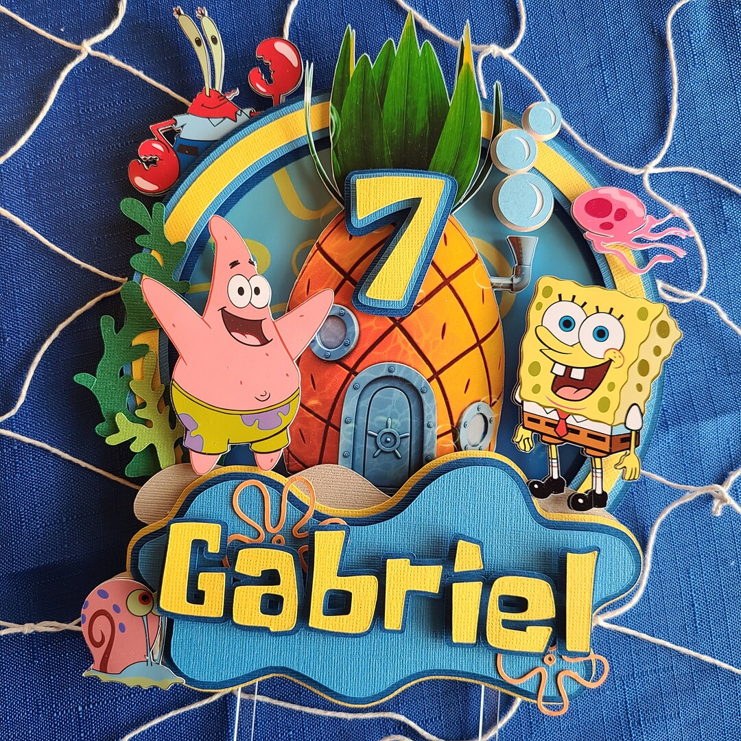 Spongebob Cake Topper Spongebob Party Etsy