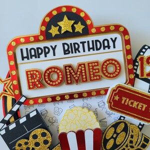 Threehoney 36 Pcs Movie Night Cake Toppers - Clay Star Decorations For Film Theme Parties