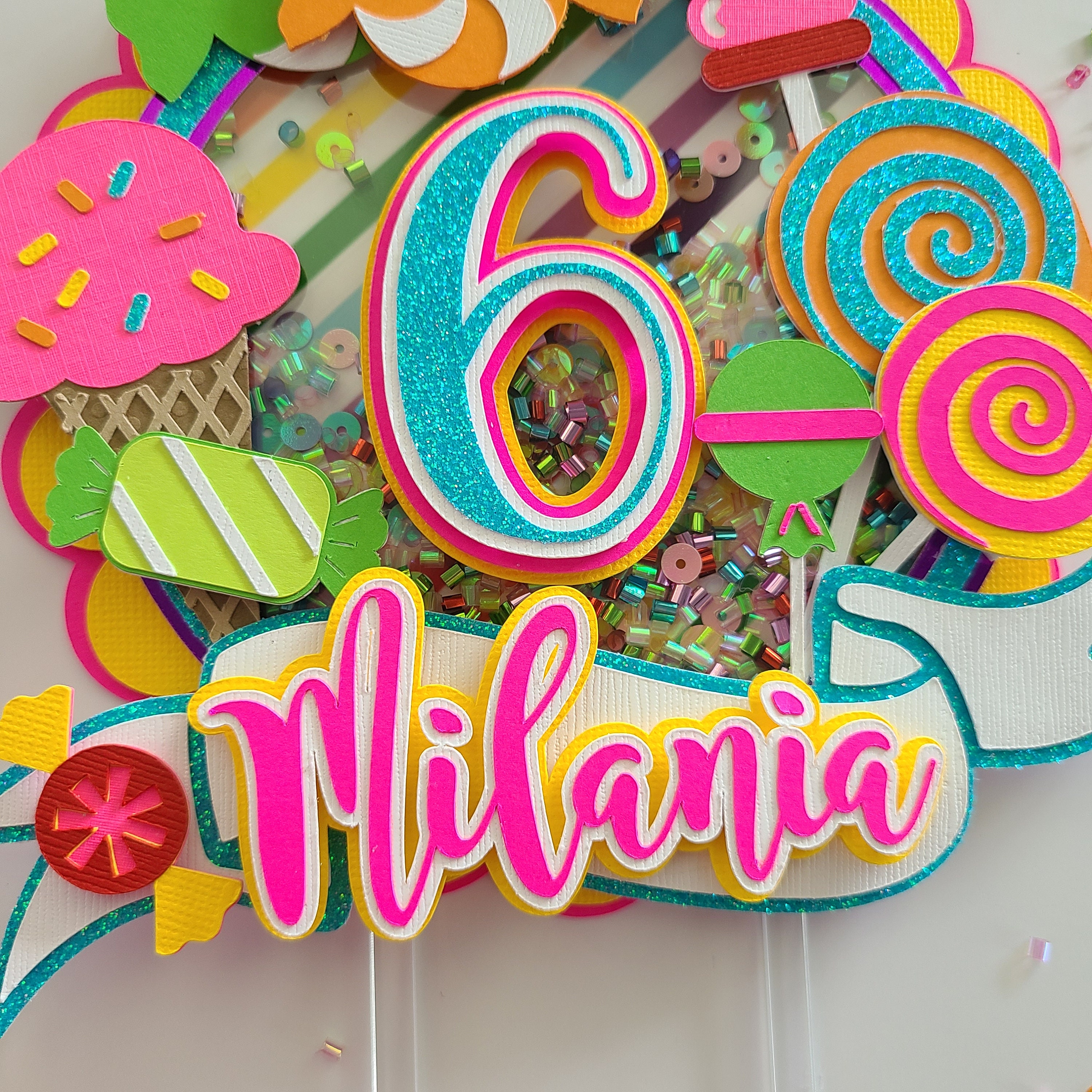 Candy & Ice Cream Shaker Cake Topper