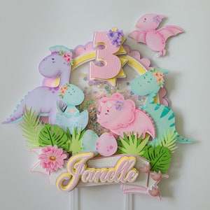 Dinosaur Cake Topper Girly Dinosaur Cake Topper Dinosaur Party