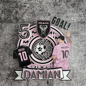 Inter Miami Cake Topper Miami Soccer Cake Topper Soccer Cake Topper