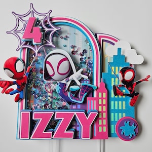 Girly Spider Girl Ghost Cake Topper Spidey and Friends Cake Topper Spidey and Friends Party Girly Spidey and Friends
