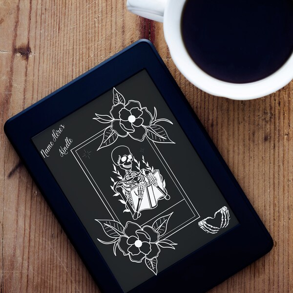 Skull Personalized Kindle Lockscreen Background Canva Template