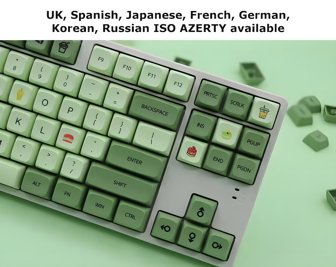 Matcha Green Keycaps Spanish Japanese Korean German Russian Etsy