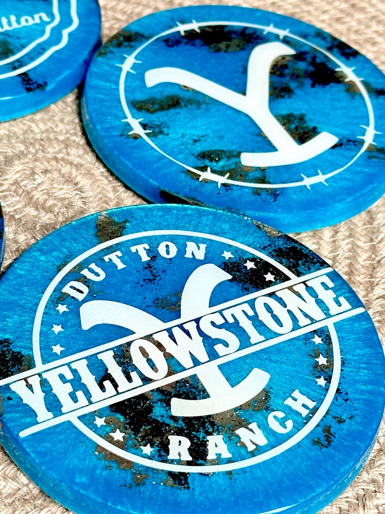 Yellowstone Coasters Dutton Ranch Coasters Handmade Etsy