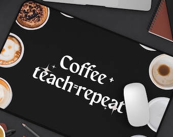 Tapete de mesa Coffee Lover: decoração vibrante para escritório, neoprene antiderrapante