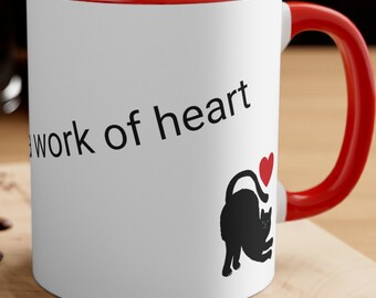 Ensinar é um trabalho de coração" Caneca de café Accent, 11oz