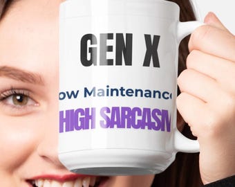 Caneca de café sarcástica da Geração X – Presente retrô com humor dos anos 80