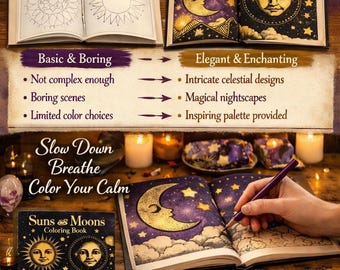Celestial Coloring Book Printable Pdf Adult Coloring Pages Cosmic Design Activity Sun Moon Star Pattern Astronomy Art Space Themed