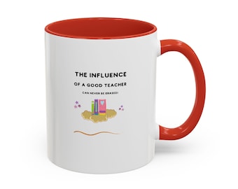 Caneca de café em homenagem ao professor: cerâmica bicolor, presente de volta às aulas
