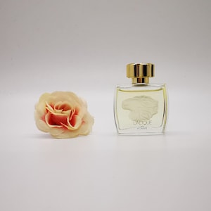 Lalique Pour Homme  (1997) MINIATURE perfume. 4.5ml / 0.15 fl.oz. EDT. Splash, not spray. Beautiful vintage mini bottle. **No Box**