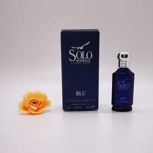Solo Blu by Luciano Soprani (1998) MINIATURE perfume. Unisex. 5ml / 0.16 fl. oz. EDT. Splash, NOT spray.  Collectible.