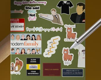 Modern Family Cartoon Stickers – Waterproof, Quirky TV Show Decals