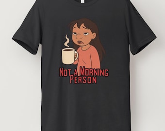 Lilo & Stitch Cartoon Tee - Lustiges &#39;I Hate Montags&#39; Kaffee Shirt, Lilo Cartoon Art, Stitch T-Shirt, Süßes Anime Film T-Shirt