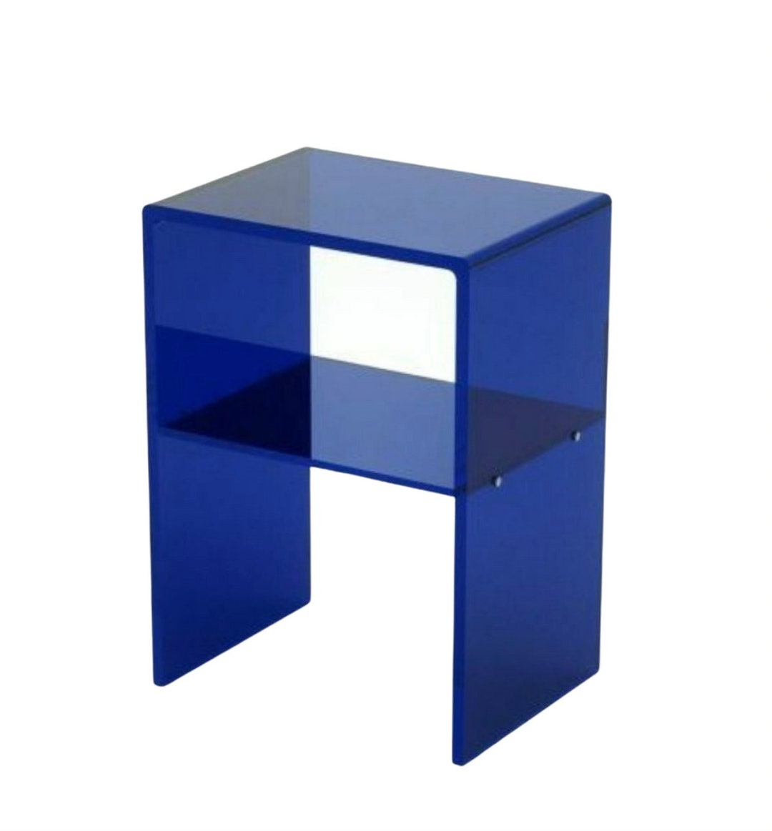 Color Lucite Side Table/nightstand With Shelf Etsy