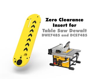 Zero Clearance Insert for DeWALT Table Saws DW744, DW745, DW746, DWE7480, DWE7490X, DWE7491X, DWE7499GD, DWE7485 and DCS7485