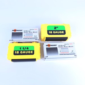 Box for STRAIGHT BRADS 18 GAUGE. 2" (50 mm), 1 3/4" (44 mm), 1" (25mm), 3/4 (19 mm). Galvanized nail organizer. Spotnails. ProBrad Case. image 2