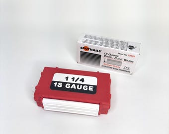 Brad Nail Organizer Box: Galvanized Nails 18 GAUGE, Carpenter Gift. ProBrad Case