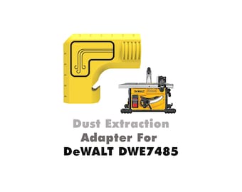 Sawdust Extraction Adapter. Tool and Equipment for DeWALT DWE7485 and DW745 Table Saw. Sawdust Collestion.
