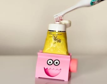 Kids Bathroom Accessories | Cartoon Toothbrush Holder & Funny Toothpaste Topper | Encourage Healthy Habits