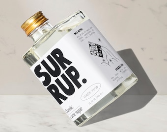 Jarabe simple clásico con sabor a azúcar de caña para cócteles, cócteles sin alcohol, café y té.