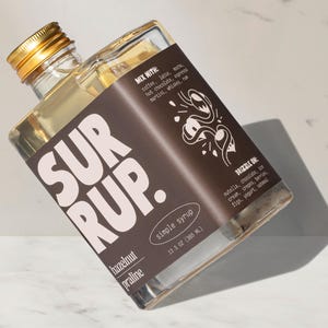 surrup. Hazelnut Praline Flavored Simple Syrup for Cocktails, Mocktails, Coffee & Tea