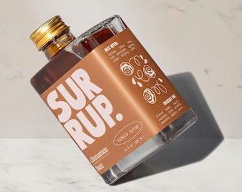 surrup. Cinnamon Bun Flavored Simple Syrup for Cocktails, Mocktails, Coffee & Tea