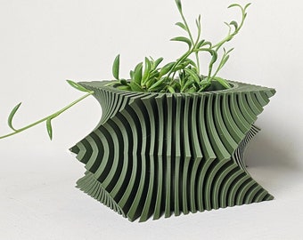 Unique Planter Pot - Indoor Plant Pot with Drainage  - Modern Planter with Drip Tray