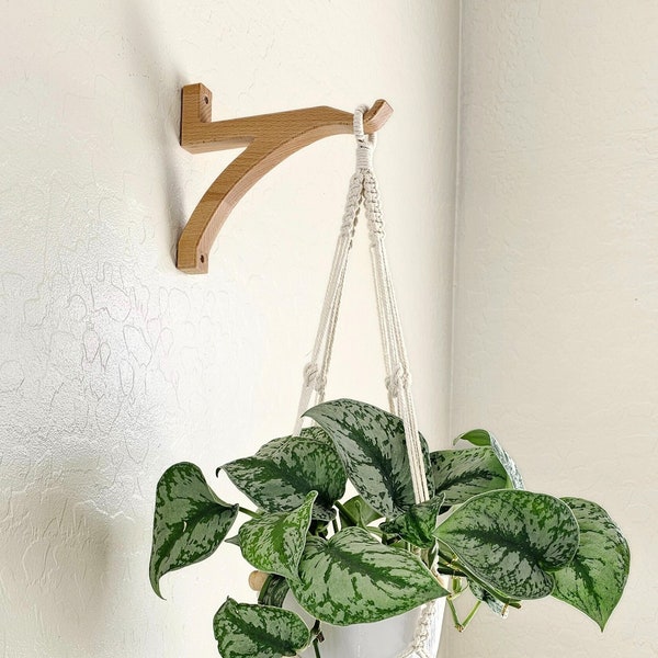 Wood Plant Hanger for Indoor Plants - Wall Hook for Plant Hangers - Hanging Plant Holder