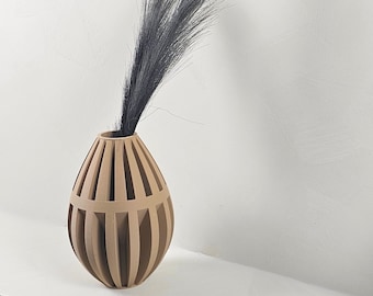 Wood Vase for Dried Flowers - Unique Minimalist Flower Vase - Recycled Wood Vase