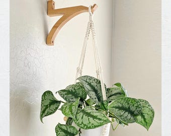 Wooden Wall Plant Hanger – Solid Beech Hook for Hanging Plants or Macrame | Indoor Wall Plant Bracket | Modern Boho Decor