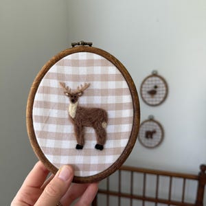 Set of 3 Needle Felt Wall Art - Duck, Buck, and Bear Handmade Rustic Nursery Decor - Hunting Themed Baby Gift