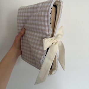 Farmhouse Gingham Bow Bible Sleeve - Handmade Bow Bible Cover