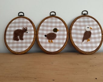 Hunt Nursery Boy Embroidery Hoop: Duck Hunting Nursery Decor