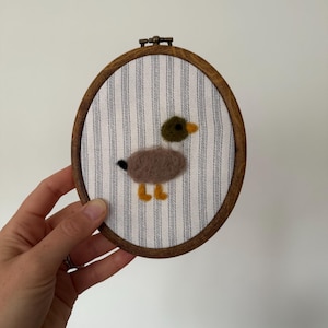 Needle Felt Mallard Duck Wall Art - Handmade Rustic Nursery Decor - Hunting Themed Baby Gift