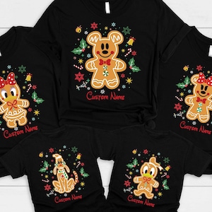Mickey and Friends Gingerbread Disney Shirt, Disney Christmas shirt, Mickey and Friends Couple T-shirt, Custom Disney Family Party shirt