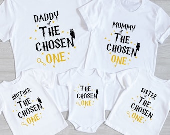 Custom The Chosen One Birthday Shirts, Custom Family Birthday Shirts, Wizard Birthday T-shirts, The Chosen One Matching Birthday Shirts