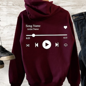 Custom Song Name Hoodie, Custom Artist Name Sweatshirt, Music Hoodie, Custom Concert Hoodie, Music Lover Sweatshirt,Favorite Song Sweatshirt
