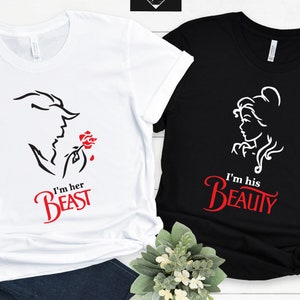Her Beast  His Beauty Disney Couple Shirt, Matching Disney Tee, Beauty and the Beast Couple clothes, Valentines Day Gift, Gift for Her