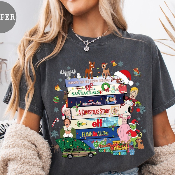 Comfort Colors® 90s Christmas Movie VHS Tee | Retro Christmas Shirt | Funny Christmas Movie T-Shirt | 90s VHS Christmas Sweatshirt & Hoodie