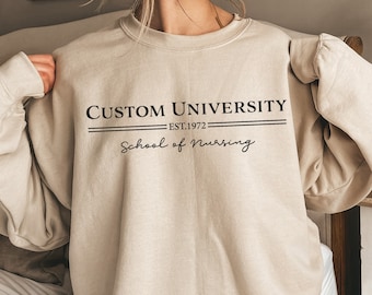 Custom College Sweatshirt or Hoodie, Customized School Sweatshirt, Personalized University Sweatshirt, Custom University Sweatshirt