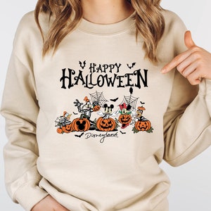 Disneyland Halloween Sweatshirt, Disney Mickey Friends Happy Halloween Sweatshirt, Mickey Ghost Autumn Hoodie, Spooky Season Fall Sweatshirt