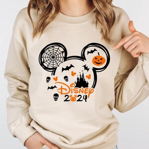 Halloween Disney 2024 Sweatshirt, Mickey Halloween Sweatshirt, Mickey Ghost Hoodie, Mickey Autumn Sweatshirt, Spooky Season Fall Sweatshirt
