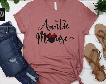 Disney Auntie shirt, Auntie mouse shirt, Disney mouse aunt Tee, Disney shirt, Minnie aunt shirt, Disney Aunt Gift, Disney Family Shirt