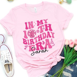 Custom Birthday Shirt, Girls’ Name and Age (Soft Cotton, Multiple Sizes)