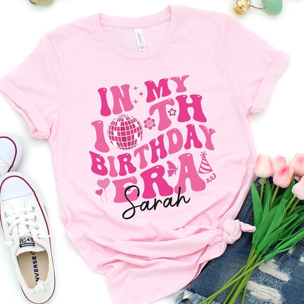 In My Birthday Era Shirt, 6th Birthday Shirt, Custom Name 10th Birthday Party Sweatshirt, Trendy Birthday Girl