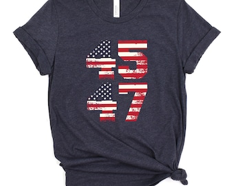 T-shirt Donald Trump 2024 USA – Drapeau Américain, Coton, Tailles S à 5XL, Neuf Avec étiquettes
